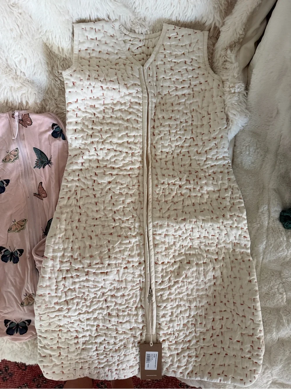 Kyte BABY Cream and Light Pink Swaddle and Vest Set